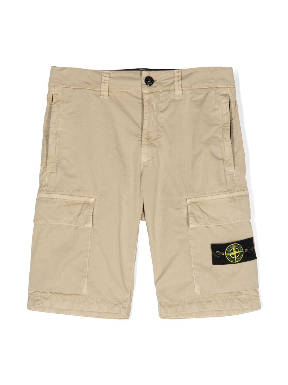 Stone Island Junior 标贴工装口袋短裤 - 中性色