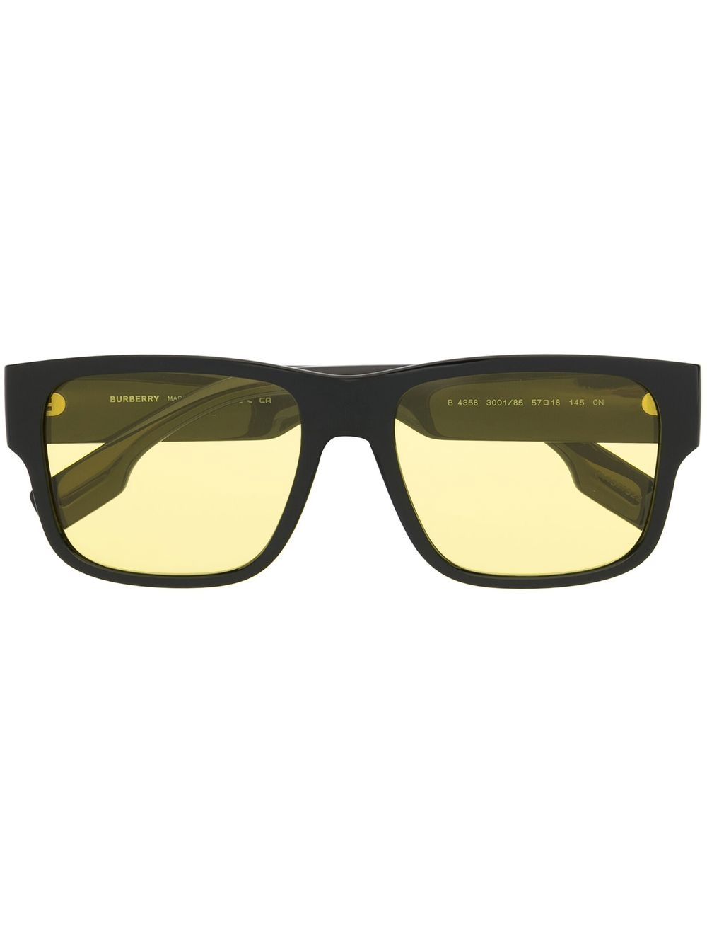 Burberry Eyewear Knight 方框有色镜片太阳眼镜 - 黑色