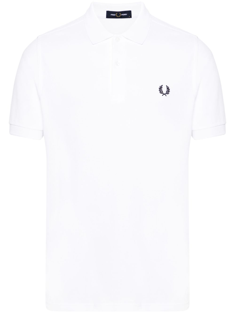 Fred Perry logo刺绣珠地布polo衫 - 白色