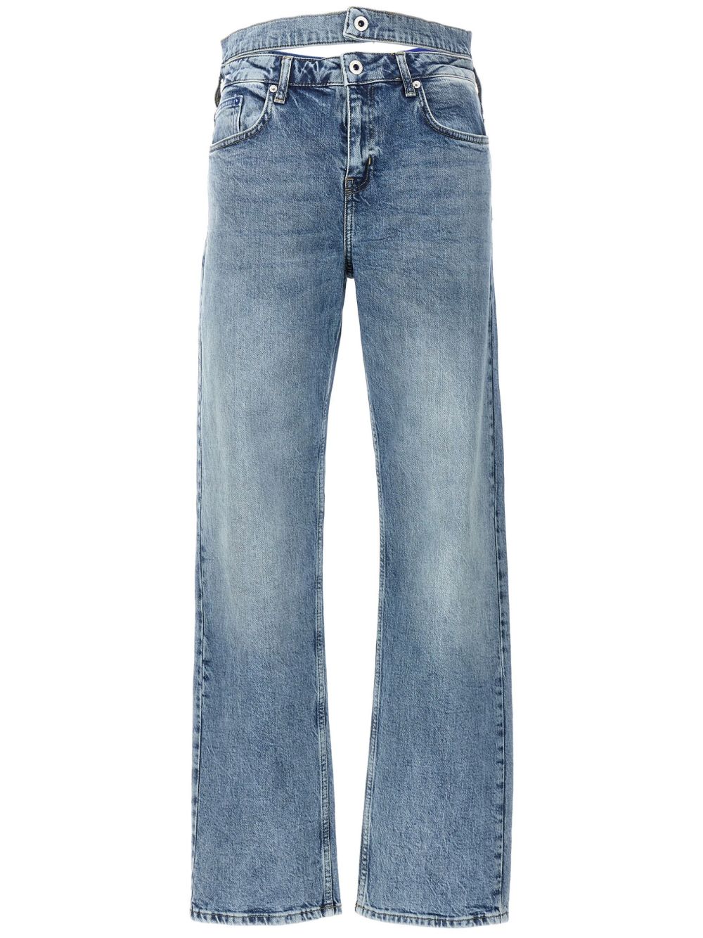 Karl Lagerfeld Jeans 双裤腰牛仔裤 - 蓝色