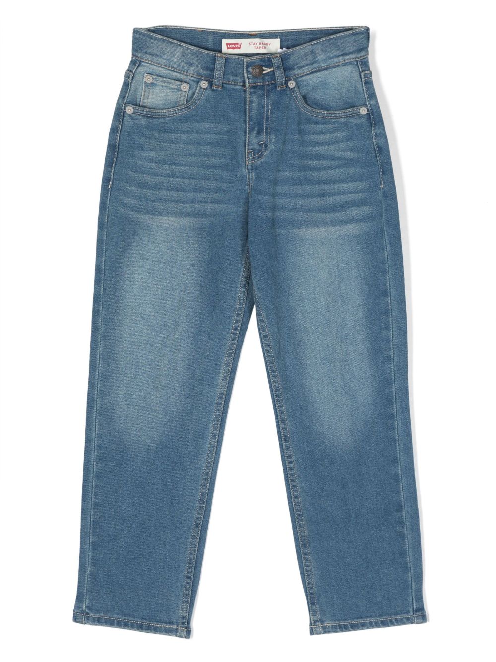 Levi's Kids 中腰锥形牛仔裤 - 蓝色