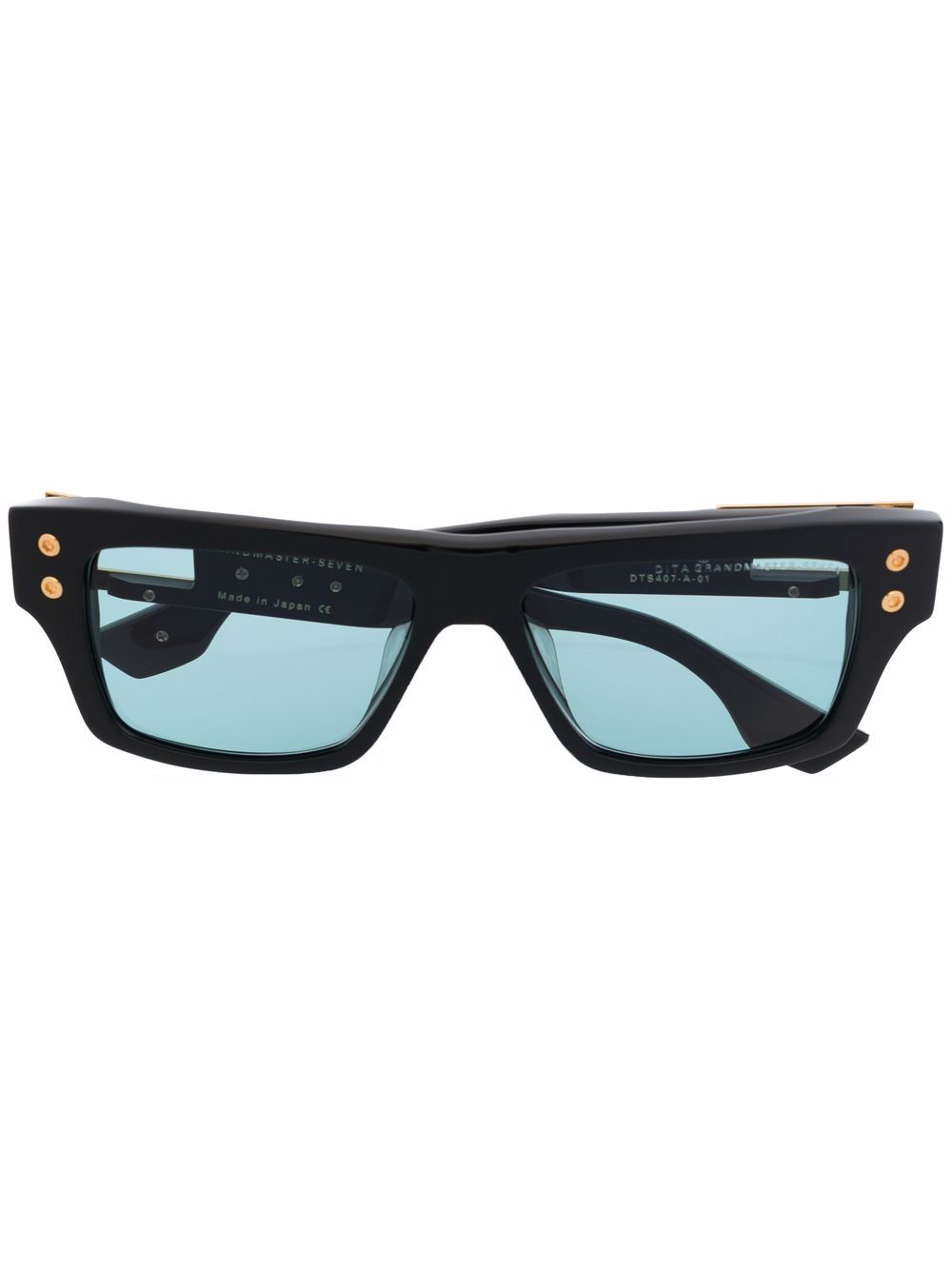 Dita Eyewear 长方形框有色镜片太阳眼镜 - 黑色