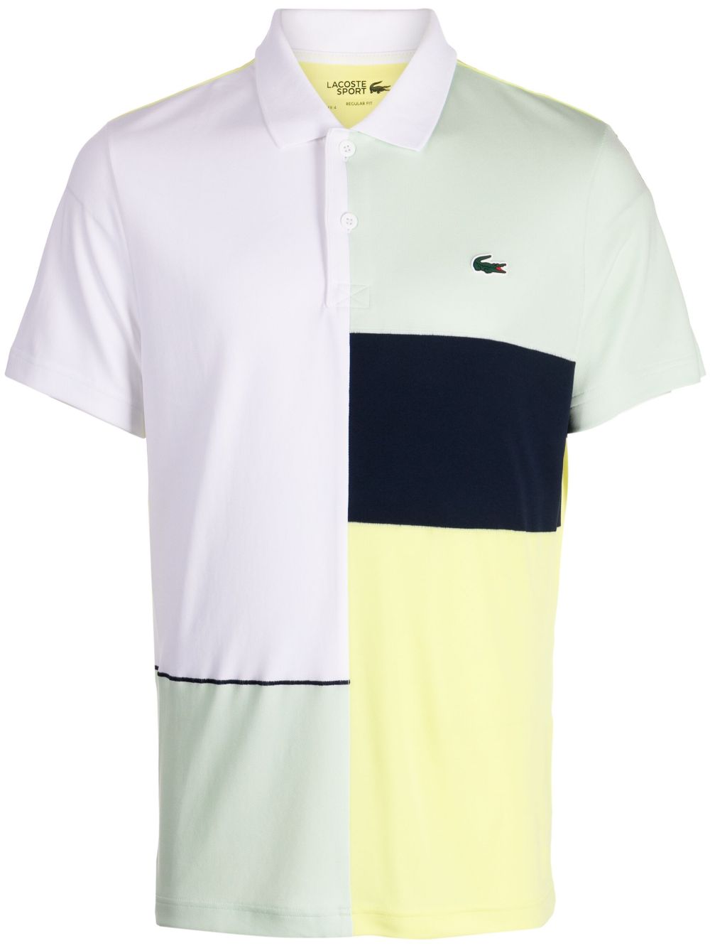 Lacoste logo贴花拼色polo衫 - 黄色