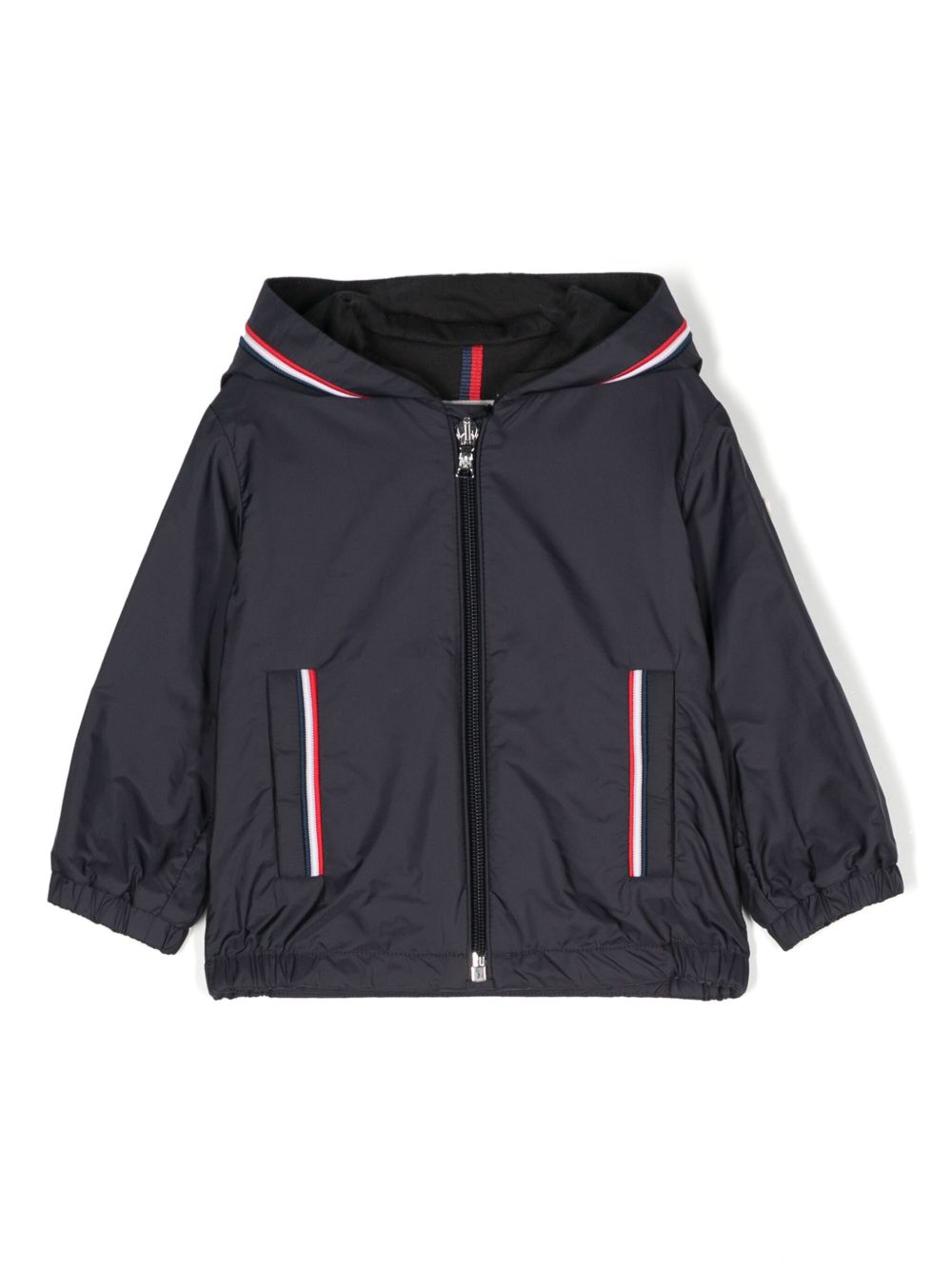 Moncler Enfant 品牌标志拉链袢填充夹克 - 蓝色
