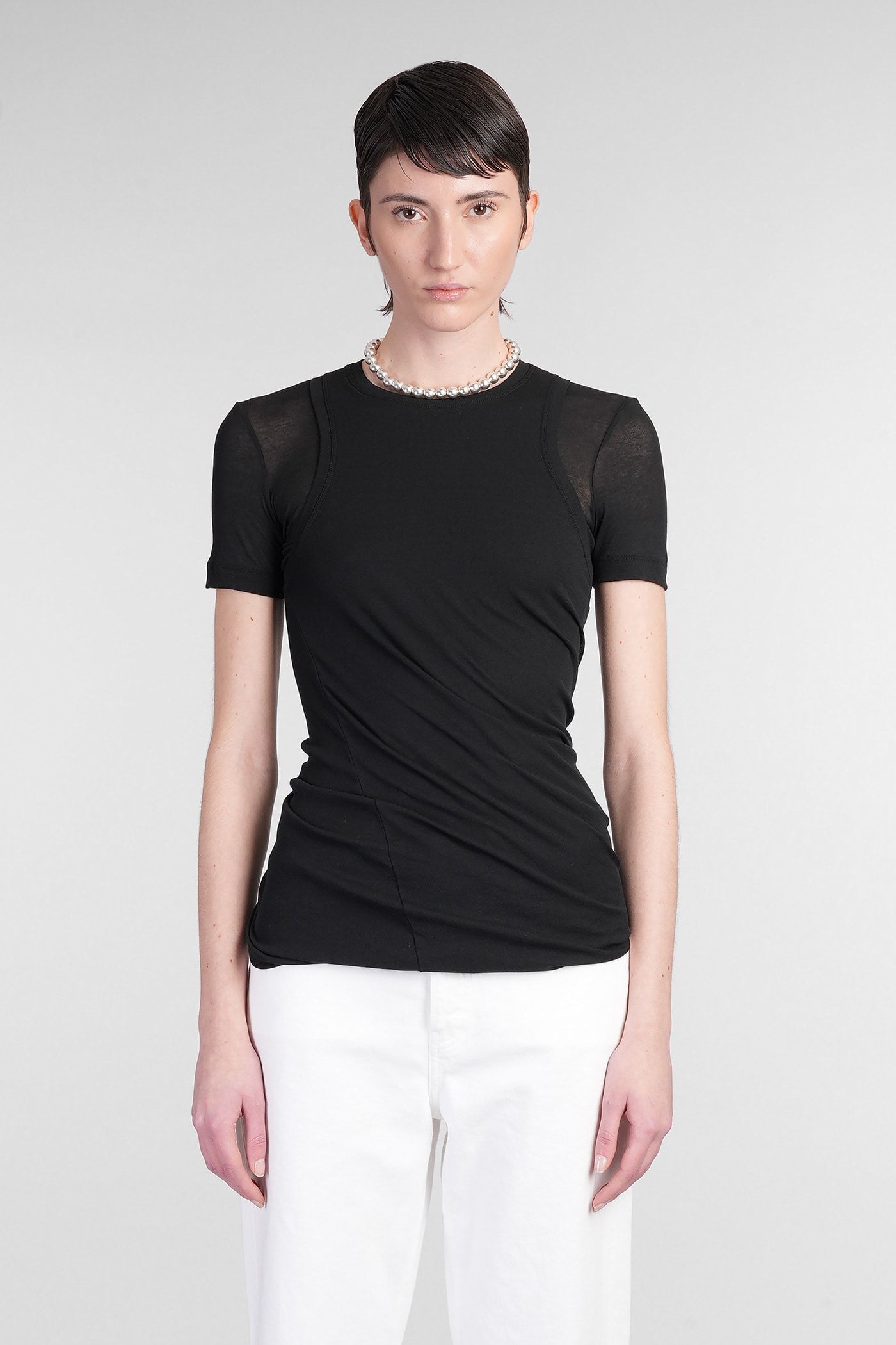 Jil Sander Top Cn Ls Topwear In Black Cotton