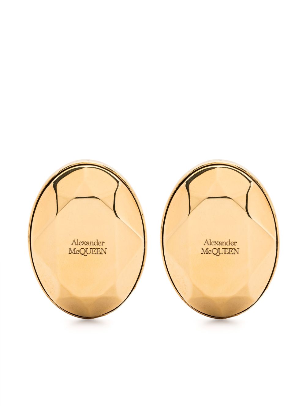 Alexander McQueen 琢面耳钉 - 金色