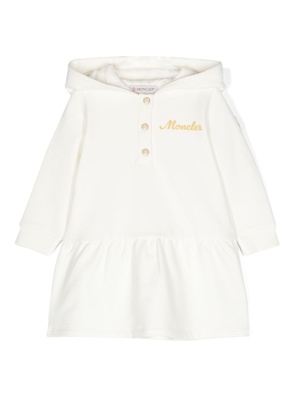 Moncler Enfant logo印花卫衣式连衣裙 - 白色