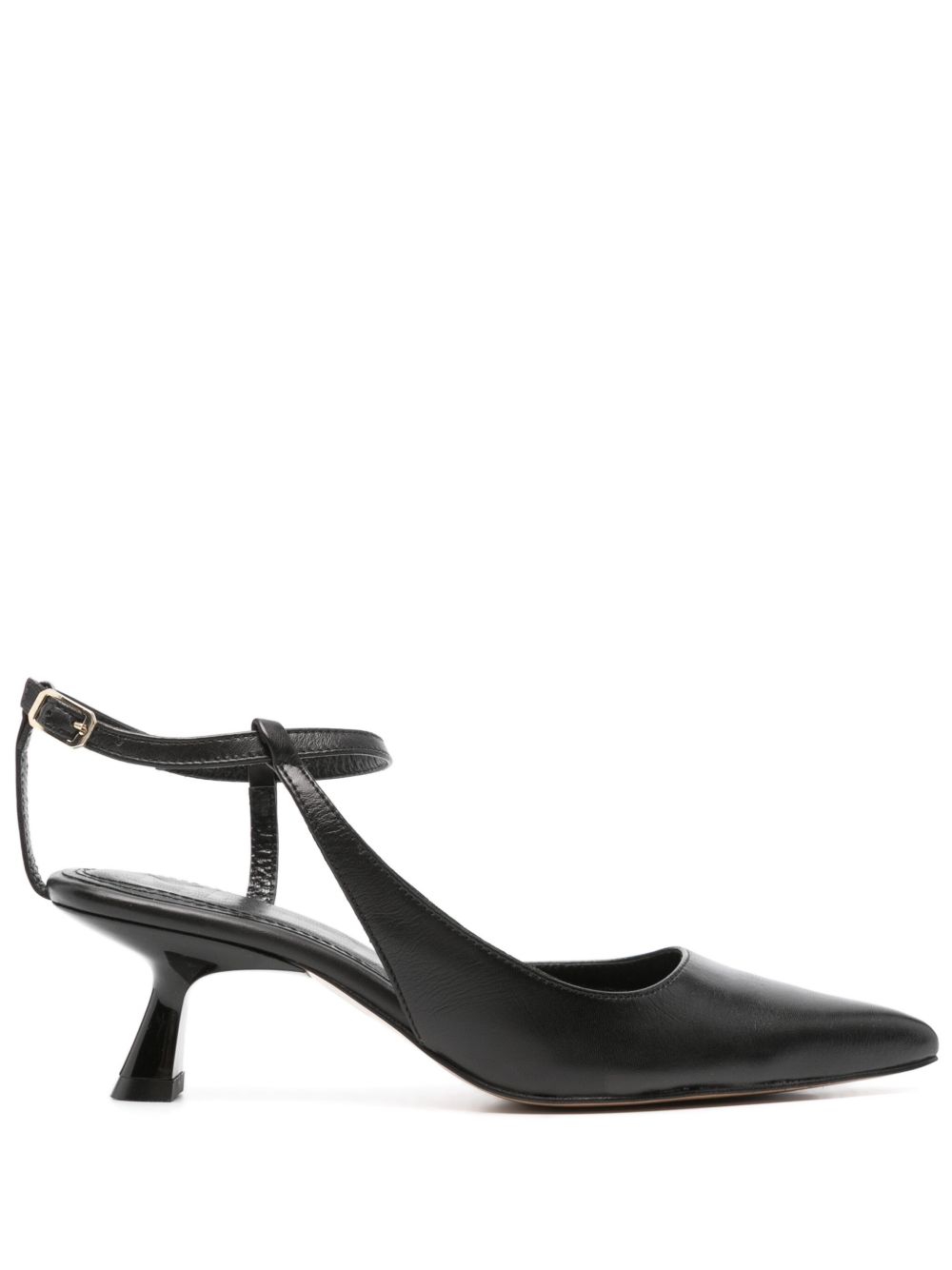 Souliers Martinez Camelia 皮质中跟鞋 - 黑色
