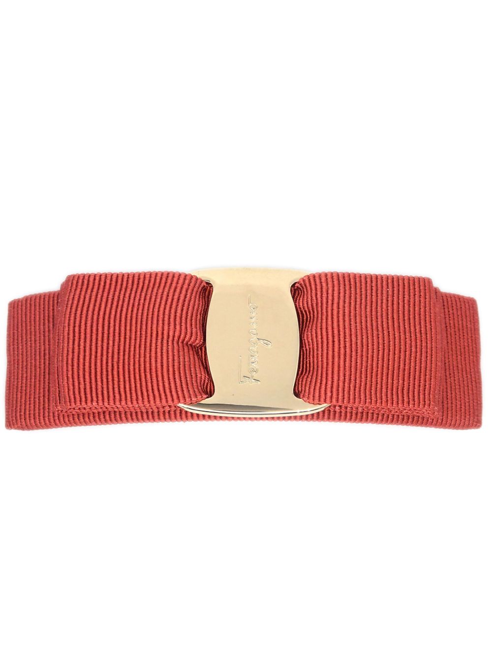 Ferragamo Pre-Owned 帆布蝴蝶结发夹（1990-2000年代典藏款） - 红色