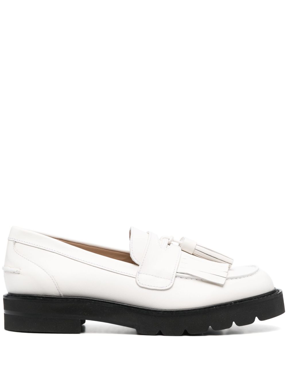 Stuart Weitzman Mila Lift Pearl 皮质乐福鞋 - 白色