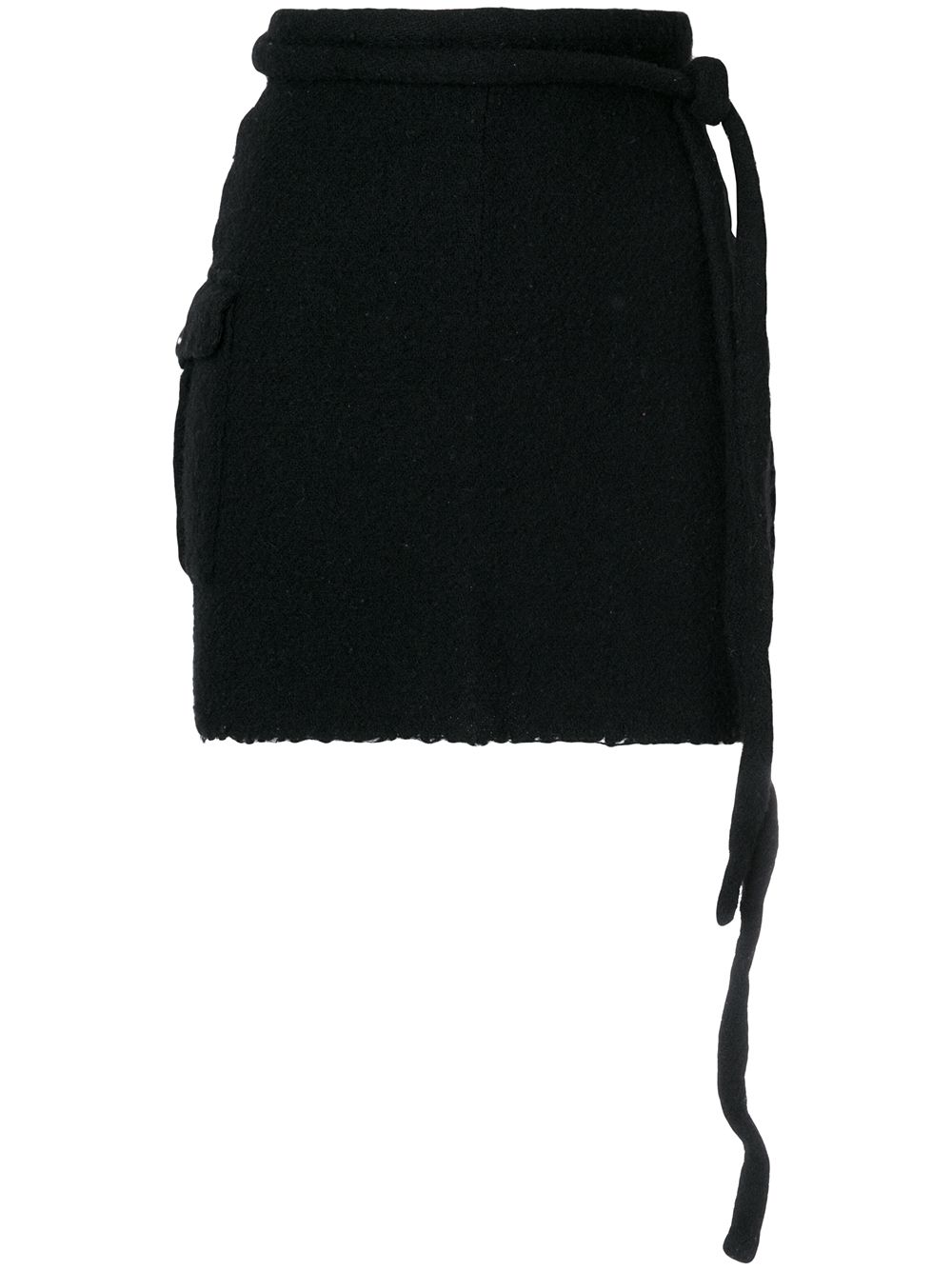 Comme Des Garçons Pre-Owned 古着包裹式针织半身裙 - 黑色