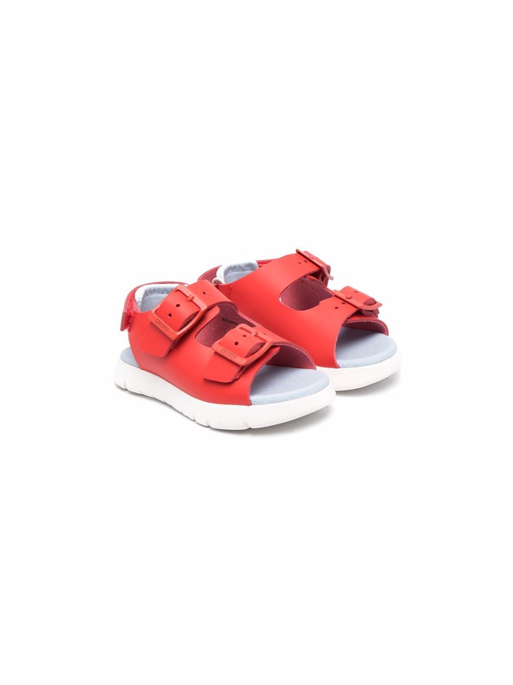 Camper Kids Oruga 扣环平底凉鞋 - 红色