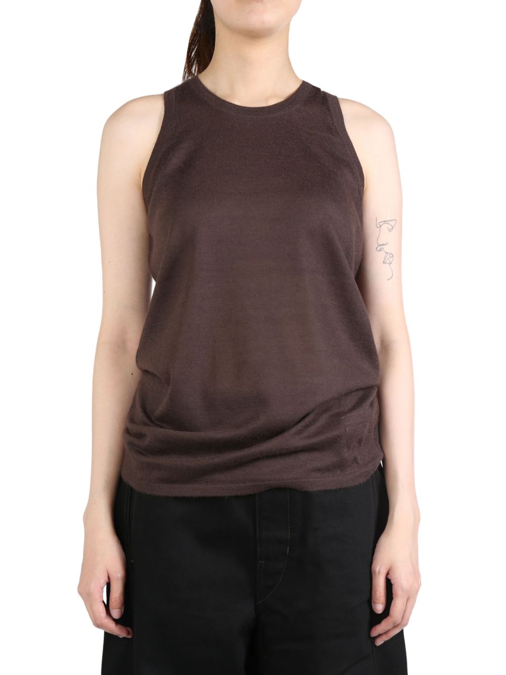 Frenckenberger cashmere racerbank tank top - 褐色