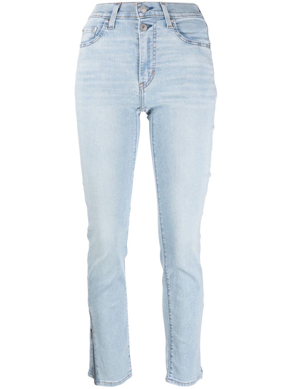 Levi's 拉链裤脚紧身牛仔裤 - 蓝色
