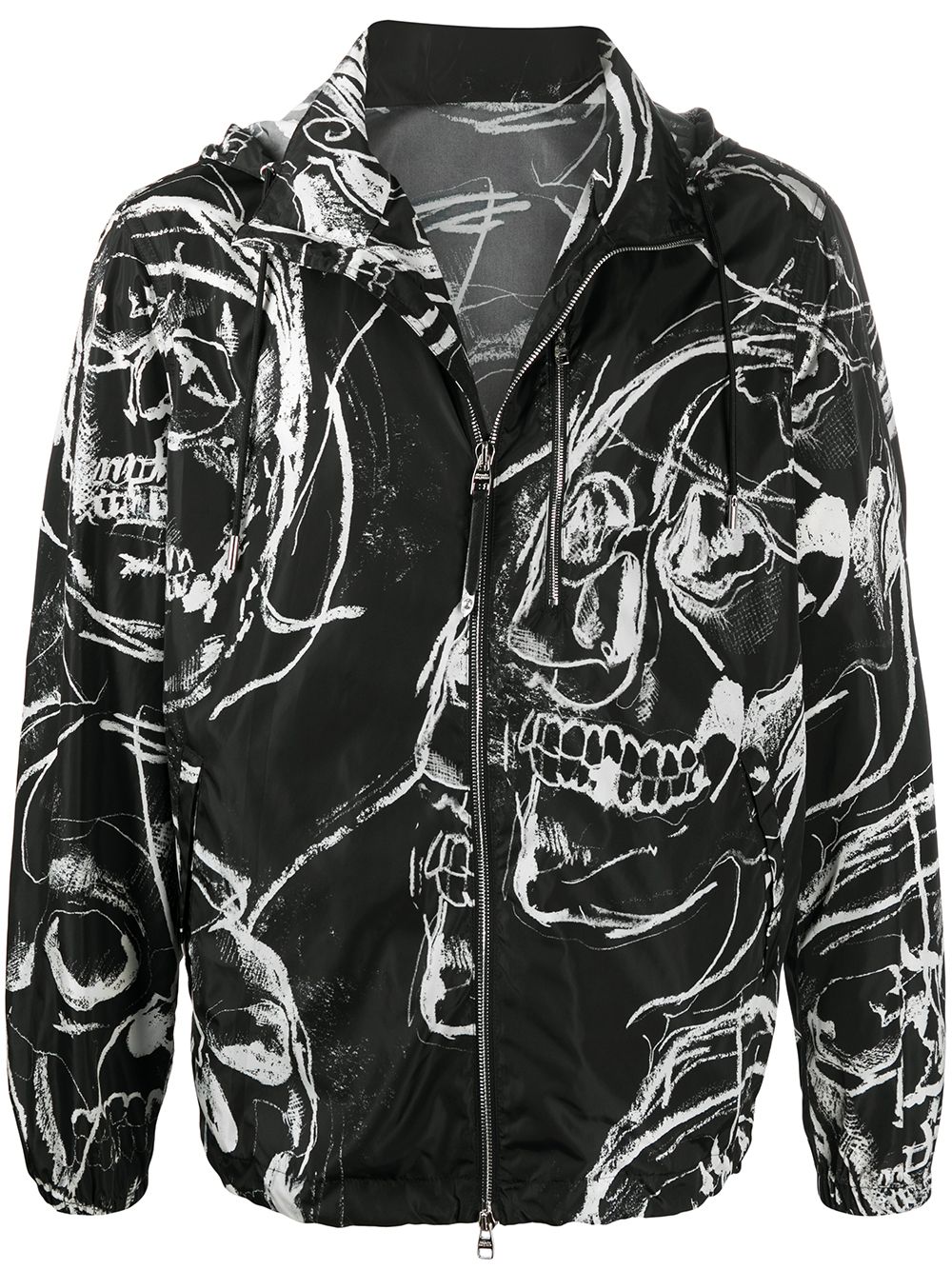 Alexander McQueen 亚历山大·麦昆 骷髅头印花拉链夹克 - 黑色