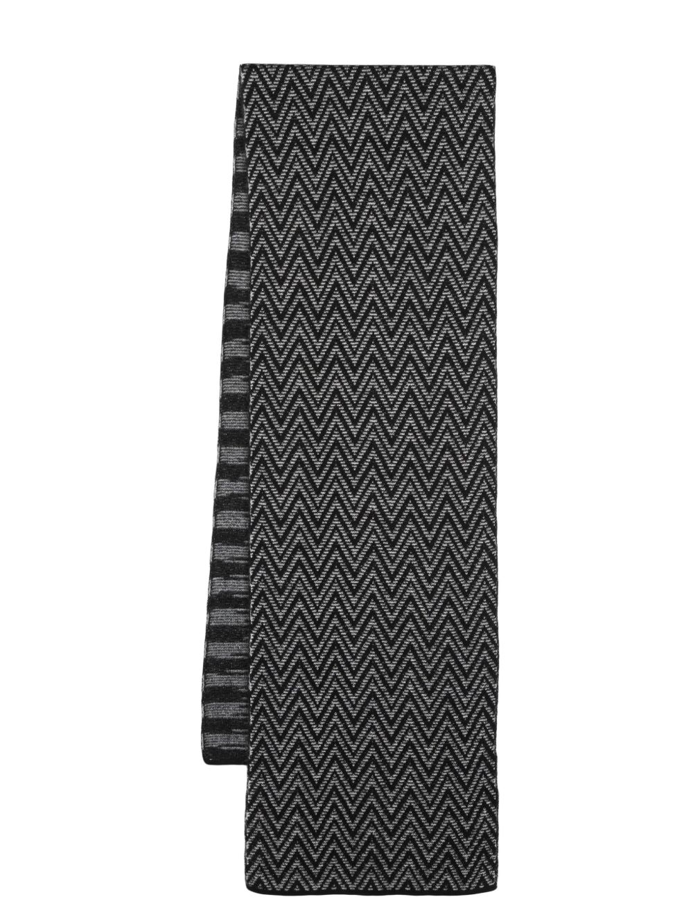 Missoni Z字形双面围巾 - 黑色