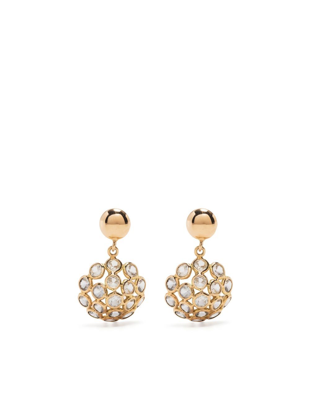 Swayta sha 18kt yellow gold sapphire-encrusted earrings - 金色