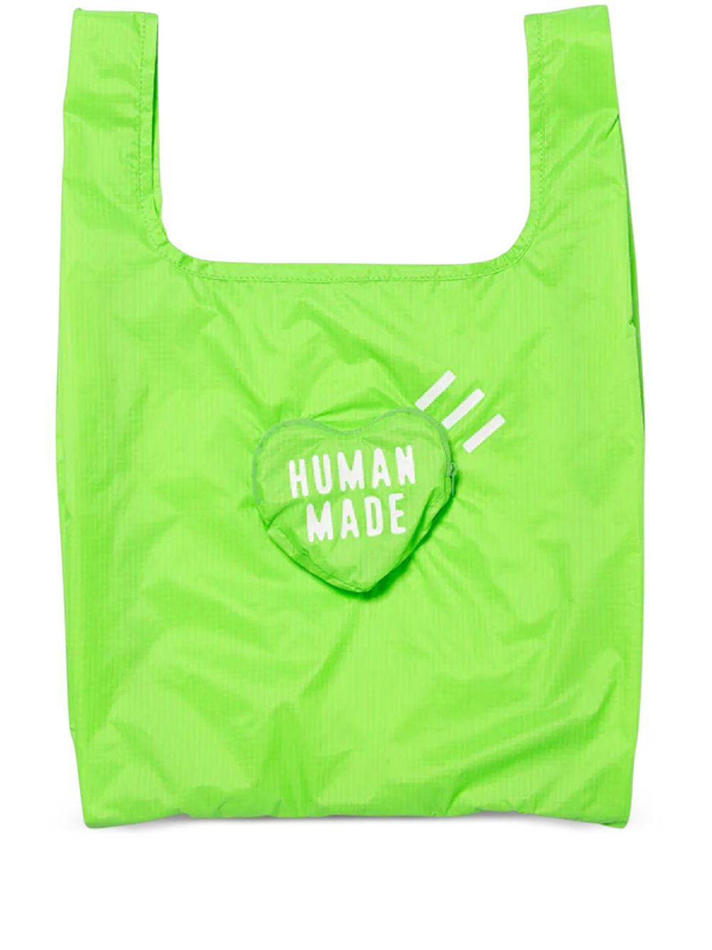 Human Made 心形图案防撕裂方格布手提包 - 绿色