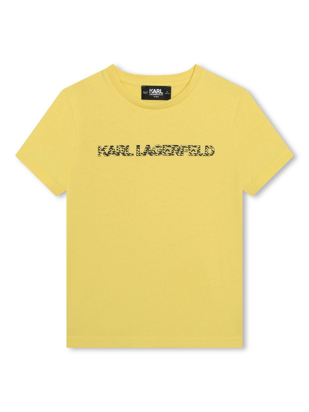 Karl Lagerfeld Kids logo印花棉T恤 - 黄色