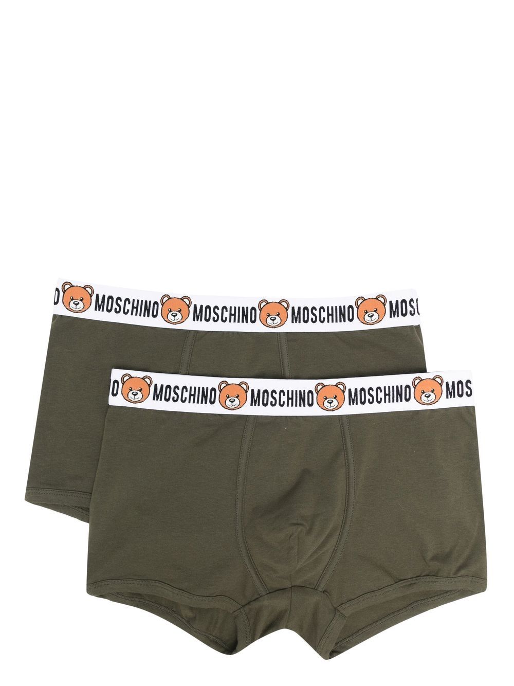 Moschino 莫斯奇诺 Teddy logo裤腰三角内裤 - 绿色