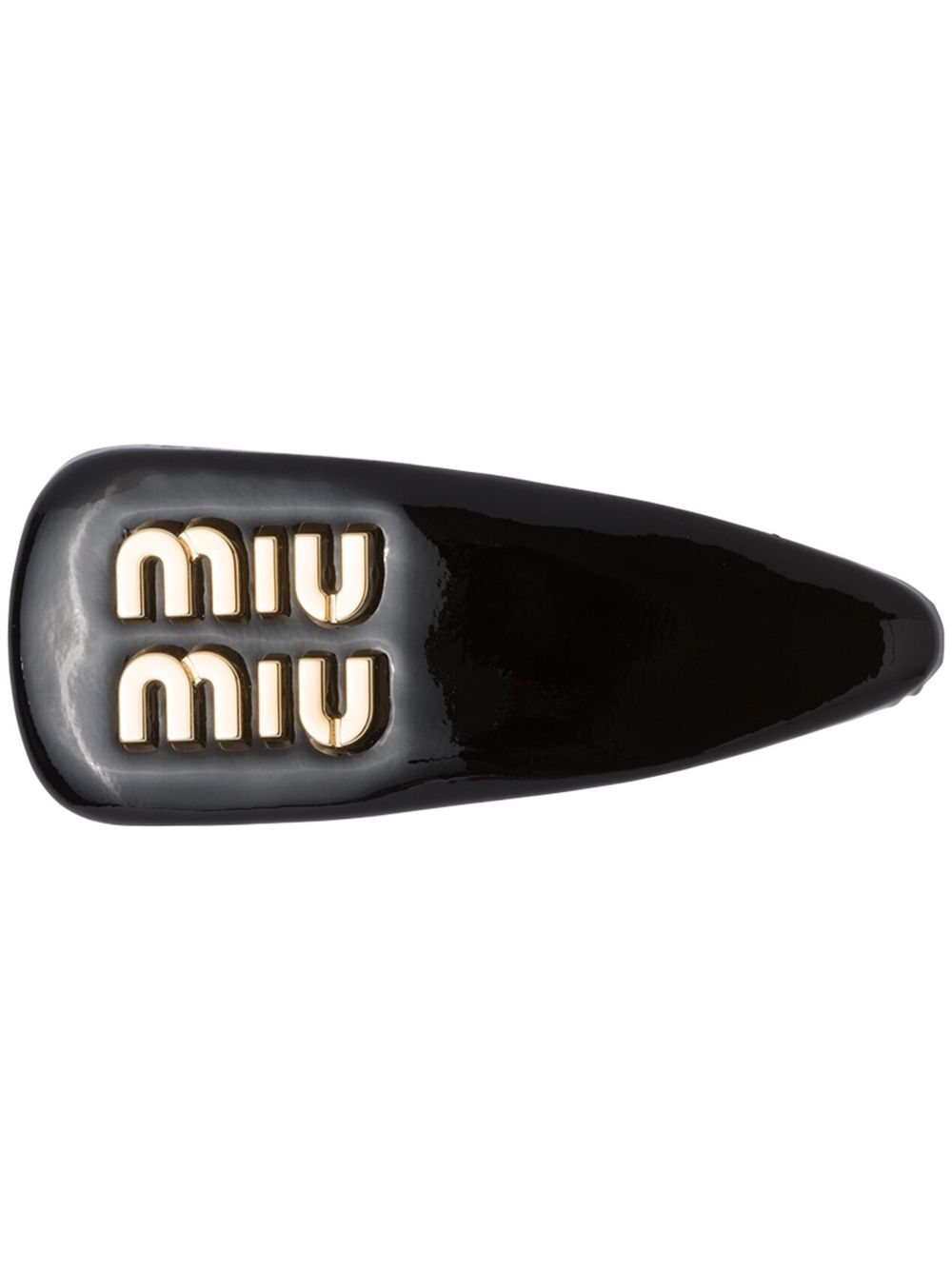 Miu Miu 亮面皮质发夹 - 黑色