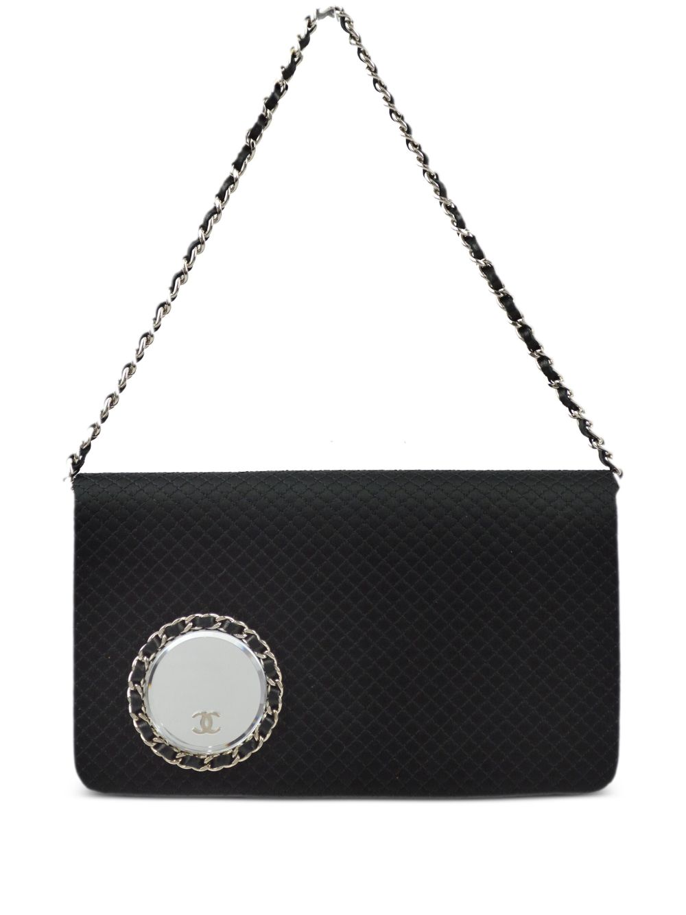 CHANEL Pre-Owned CC 镜面标牌单肩包（2005年典藏款） - 黑色