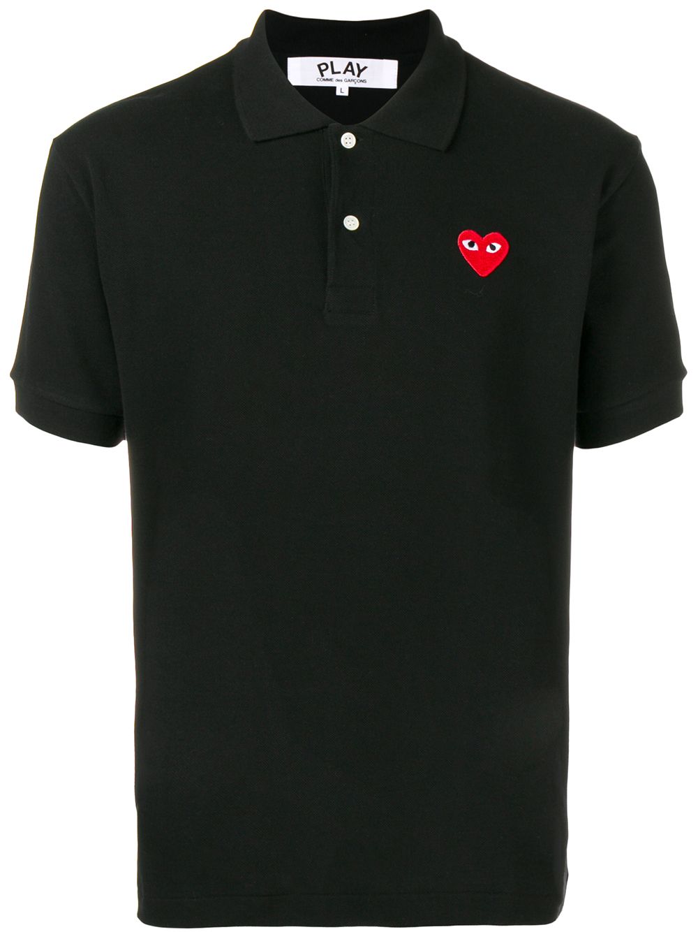 Comme Des Garçons Play 心形贴花polo衫 - 黑色