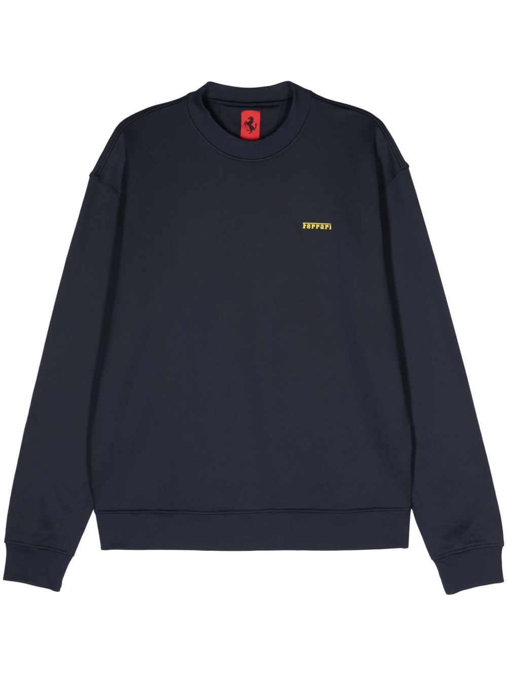 Ferrari 垮肩平纹针织卫衣 - 蓝色