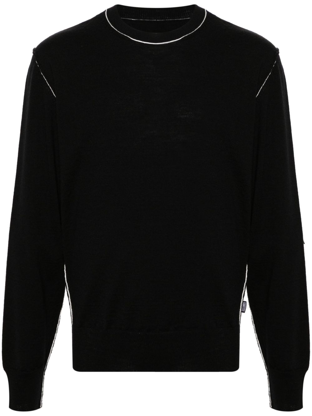MM6 Maison Margiela Gauge 12 对比边饰毛衣 - 黑色