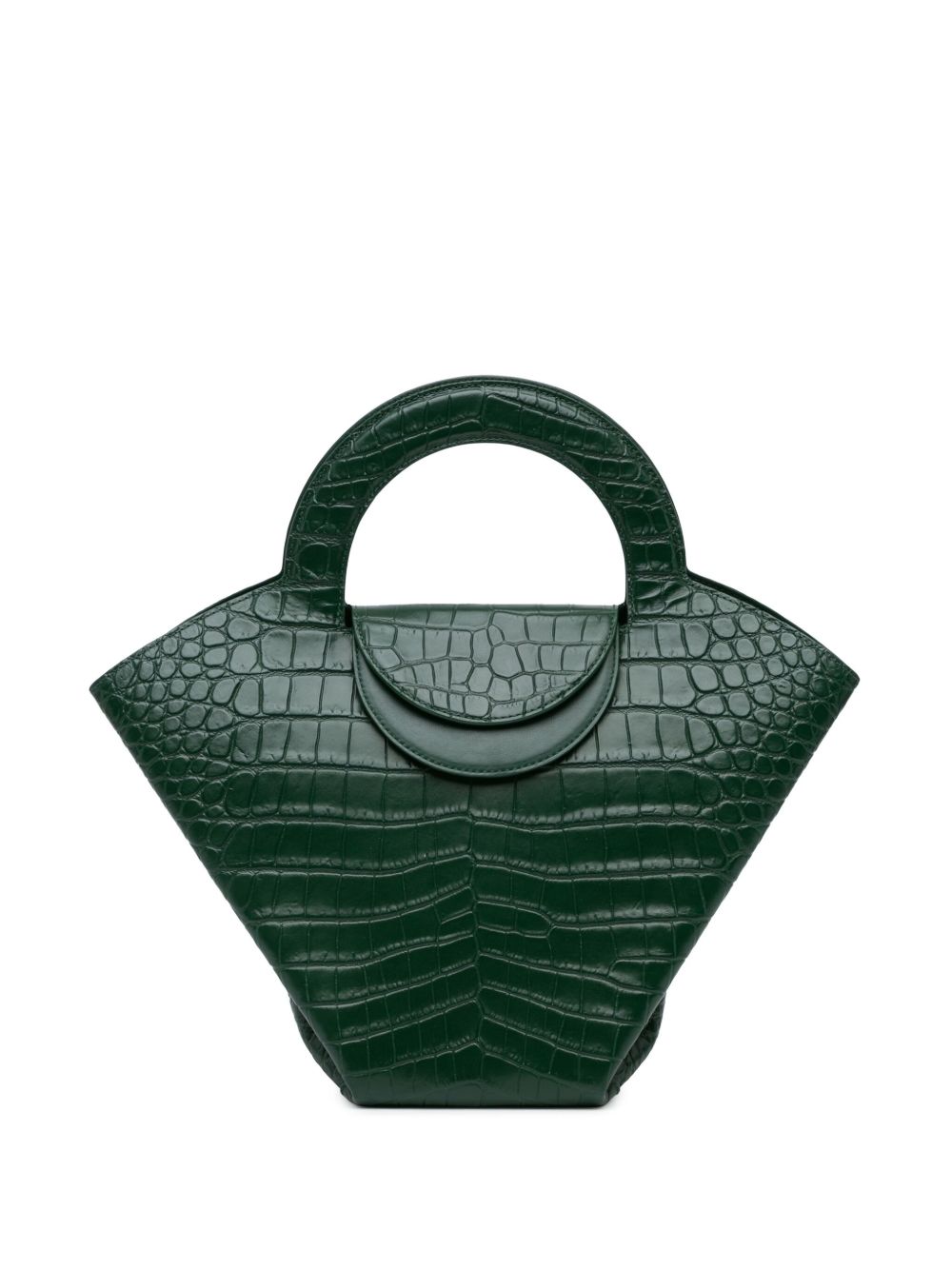 Bottega Veneta Pre-Owned Doll 仿鳄鱼纹压纹顶置手柄手提包（2012-2024年典藏款） - 绿色