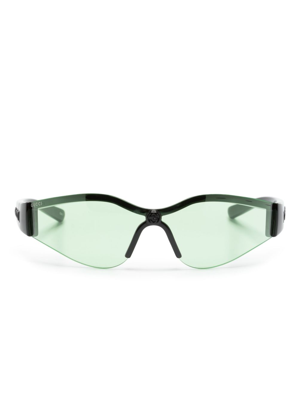 Gucci Eyewear 机车风镜框太阳眼镜 - 黑色