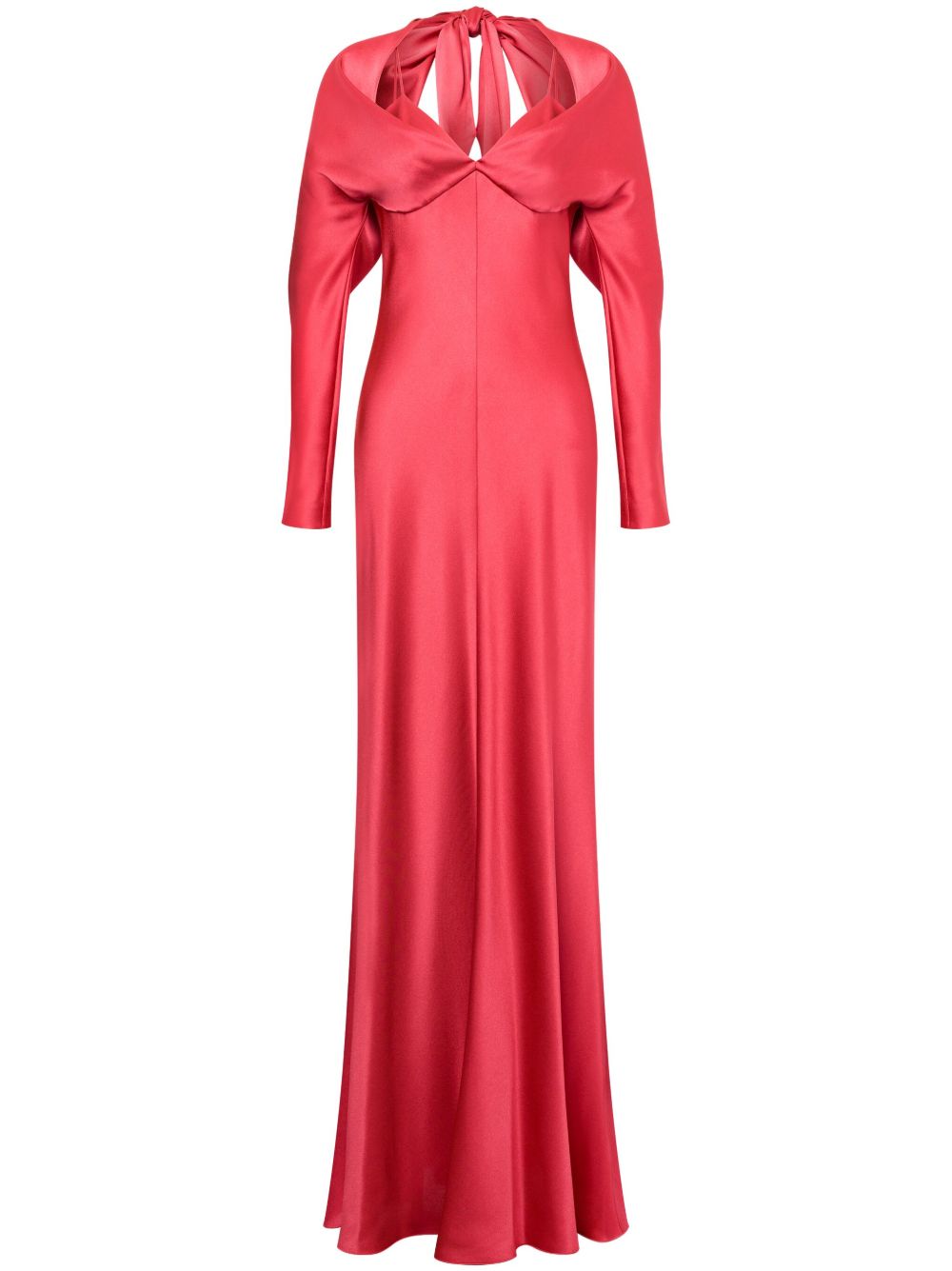 Alberta Ferretti 缎面超长连衣裙 - 粉色