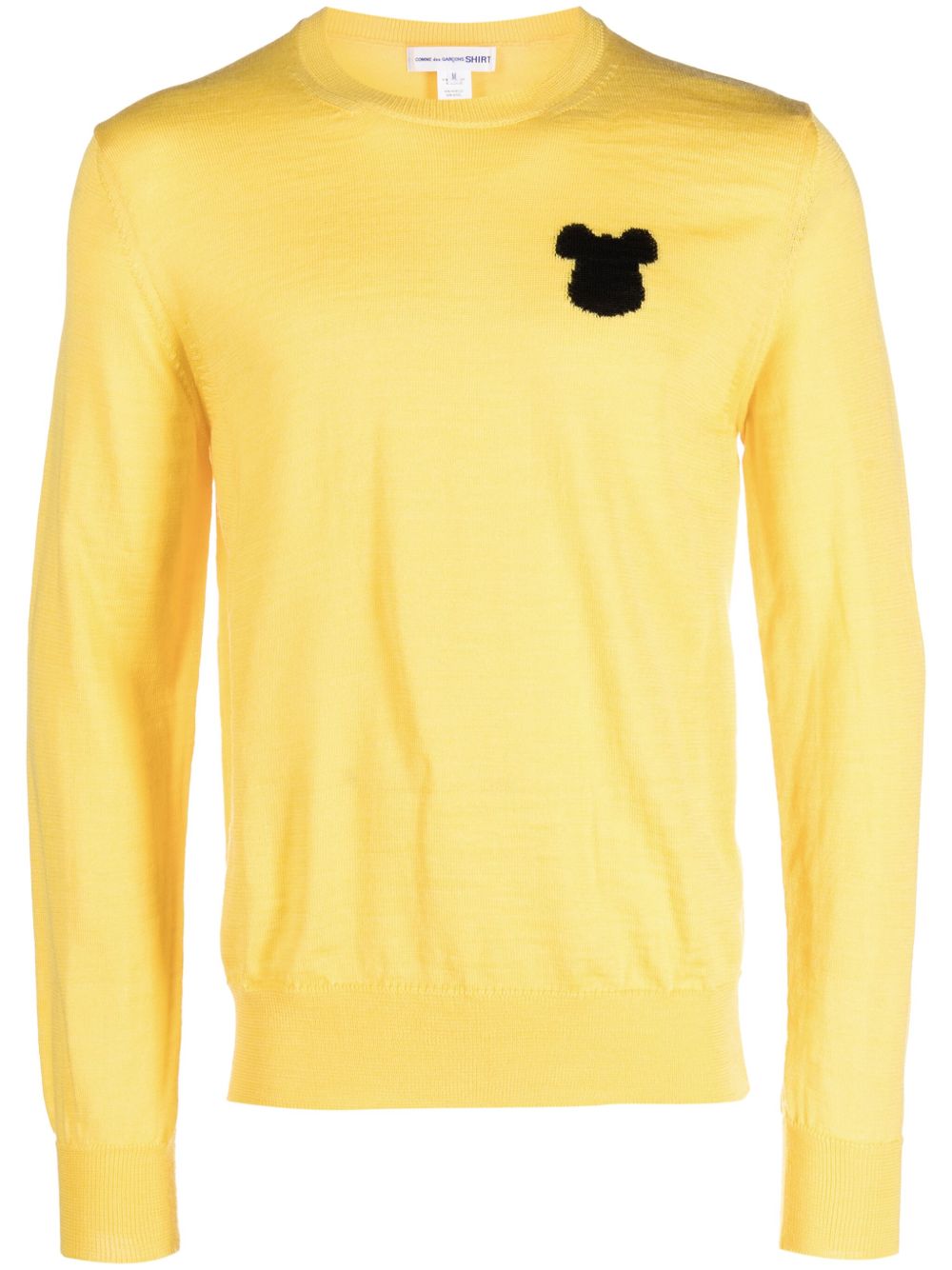 Comme Des Garçons Shirt 嵌花针织圆领毛衣 - 黄色