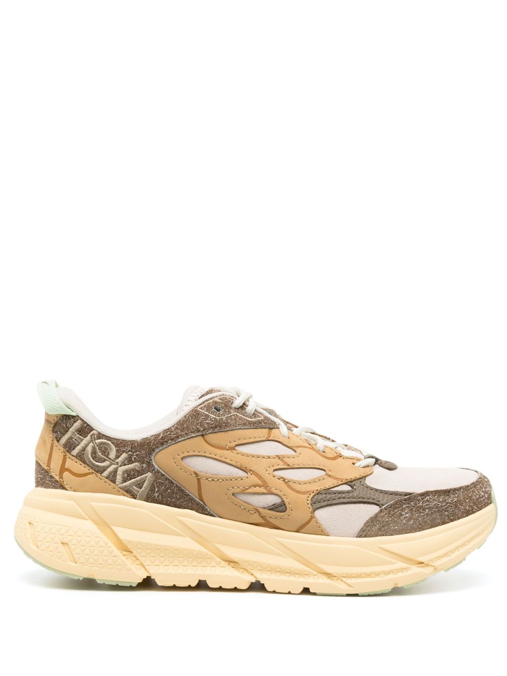 HOKA Clifton L 绒面皮运动鞋 - 褐色