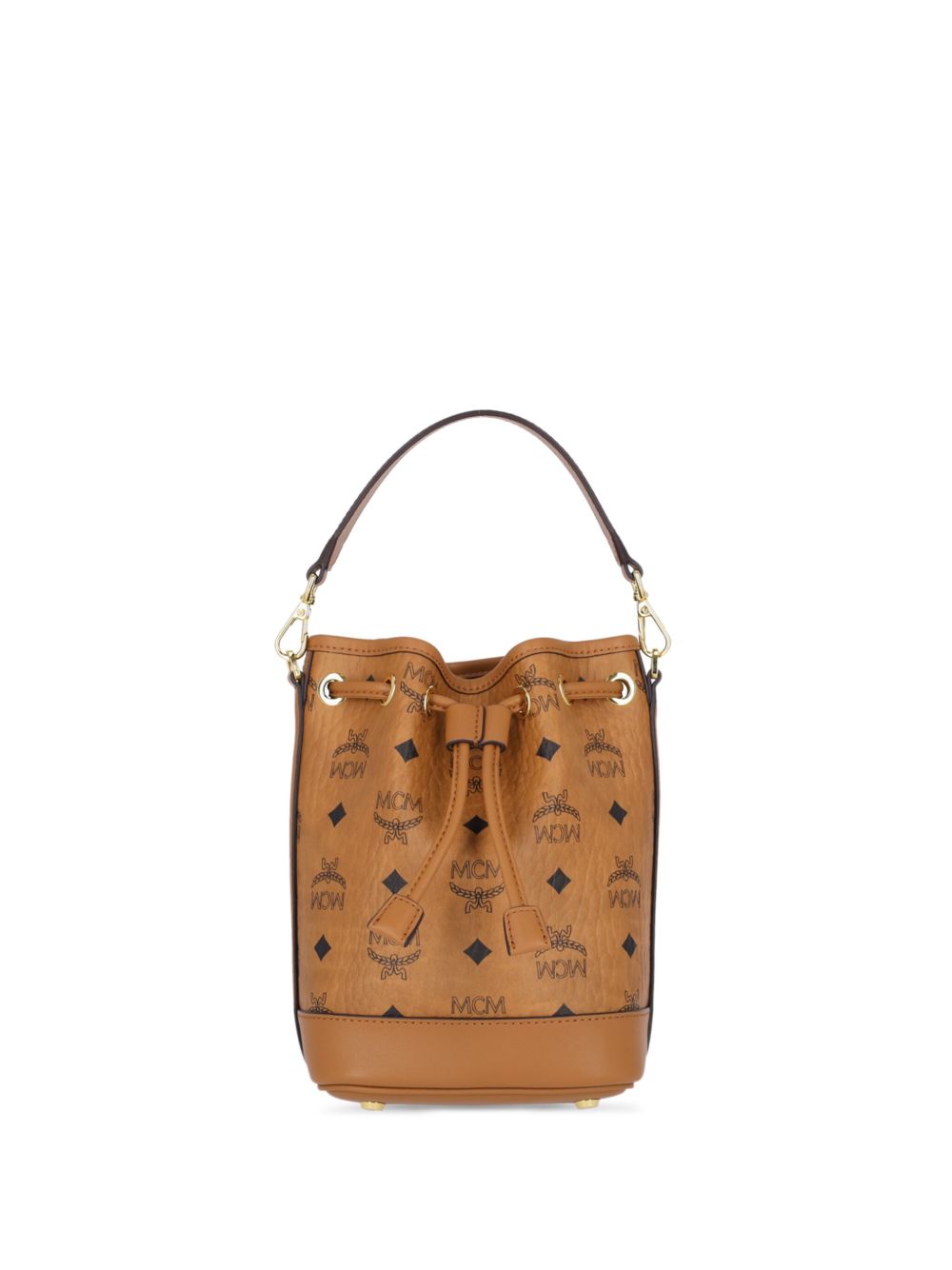 MCM 经典logo水桶包 - 褐色