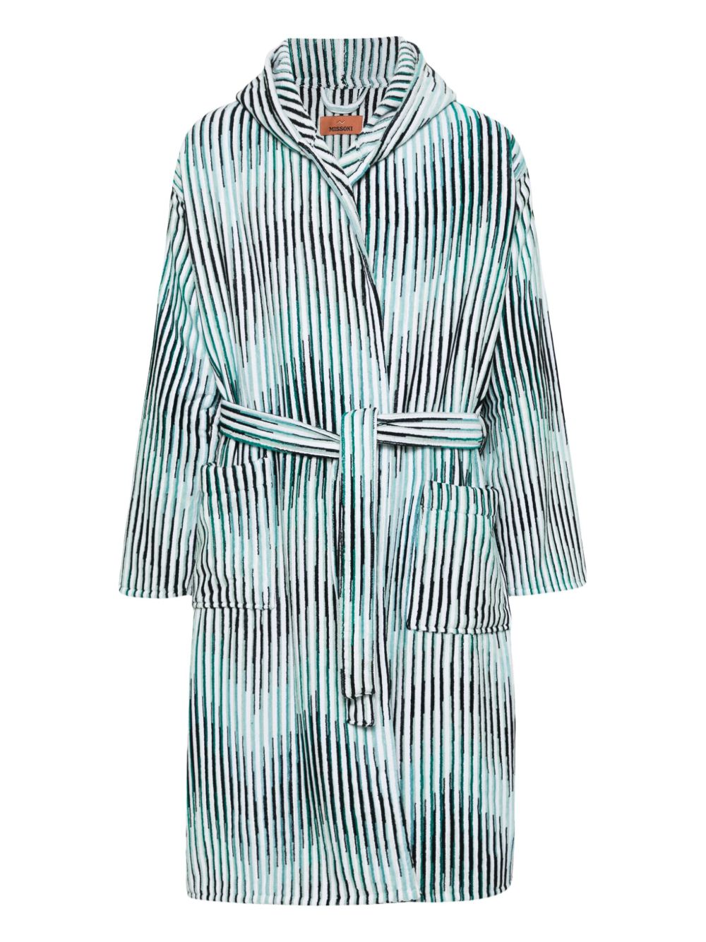 Missoni Home 条纹罗纹浴袍 - 蓝色