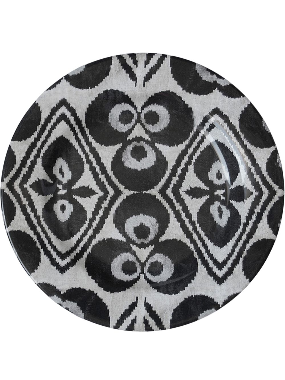 Les-Ottomans Ikat 陶瓷圆盘（19厘米） - 白色