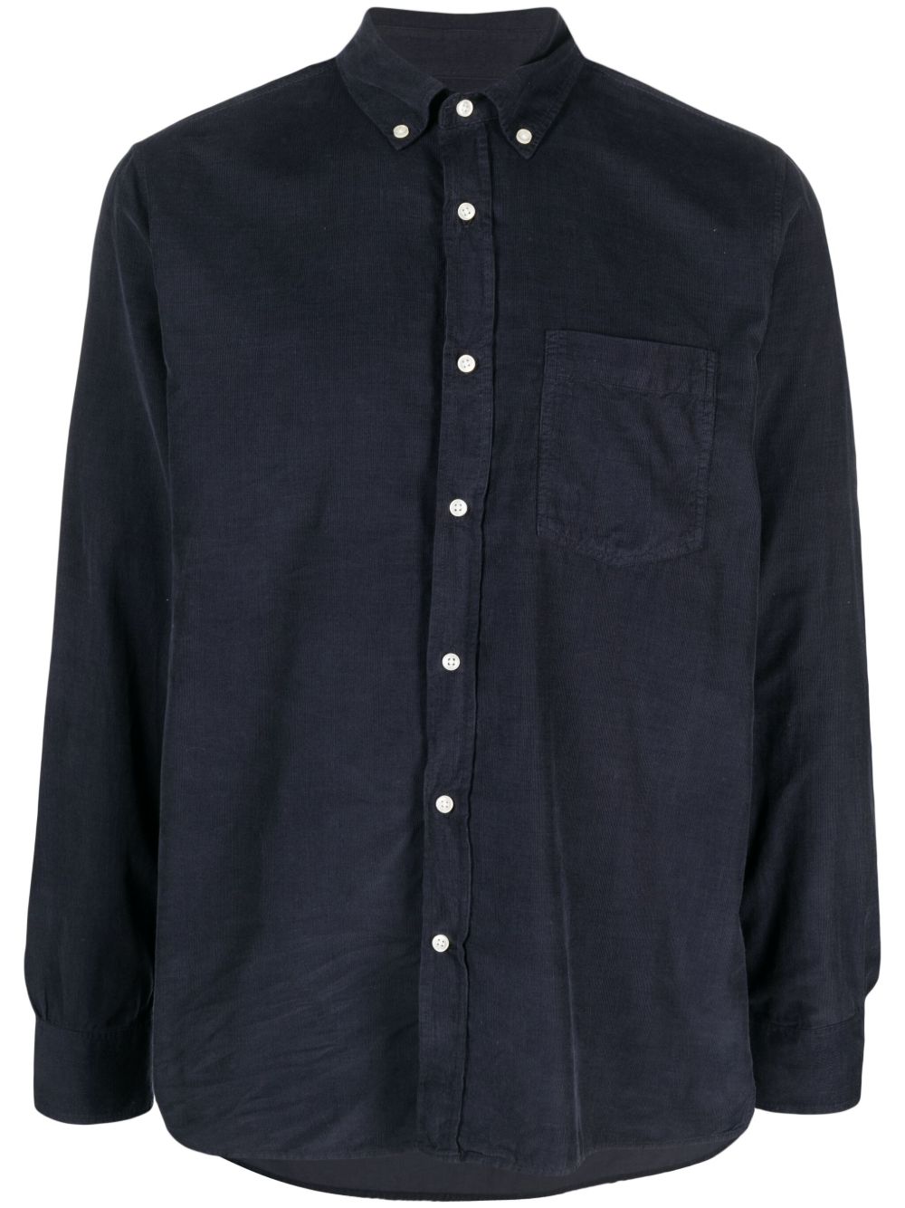 Officine Generale Arsene 灯芯绒扣角领衬衫 - 蓝色