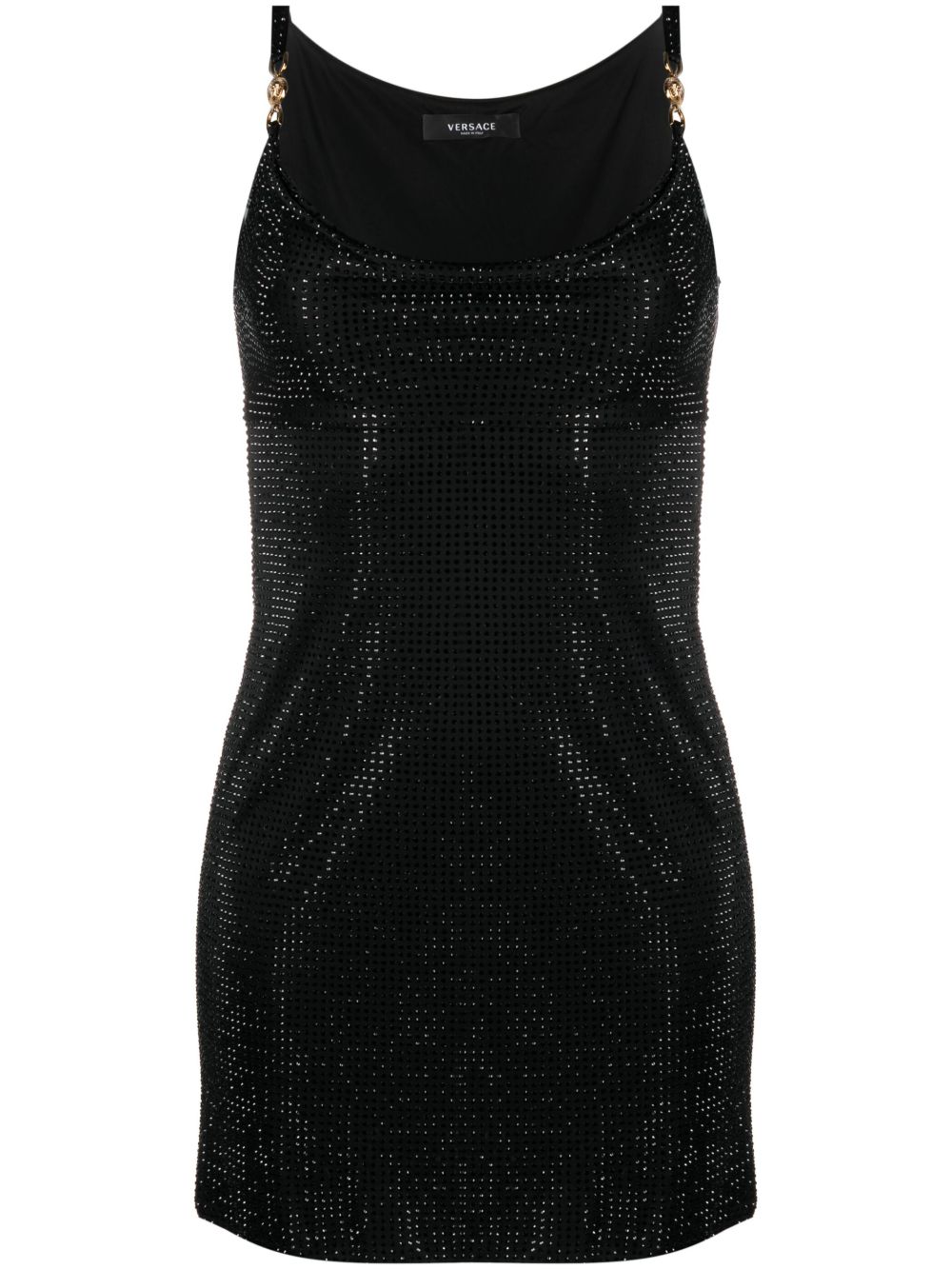 Versace Medusa '95 晶饰迷你连衣裙 - 黑色