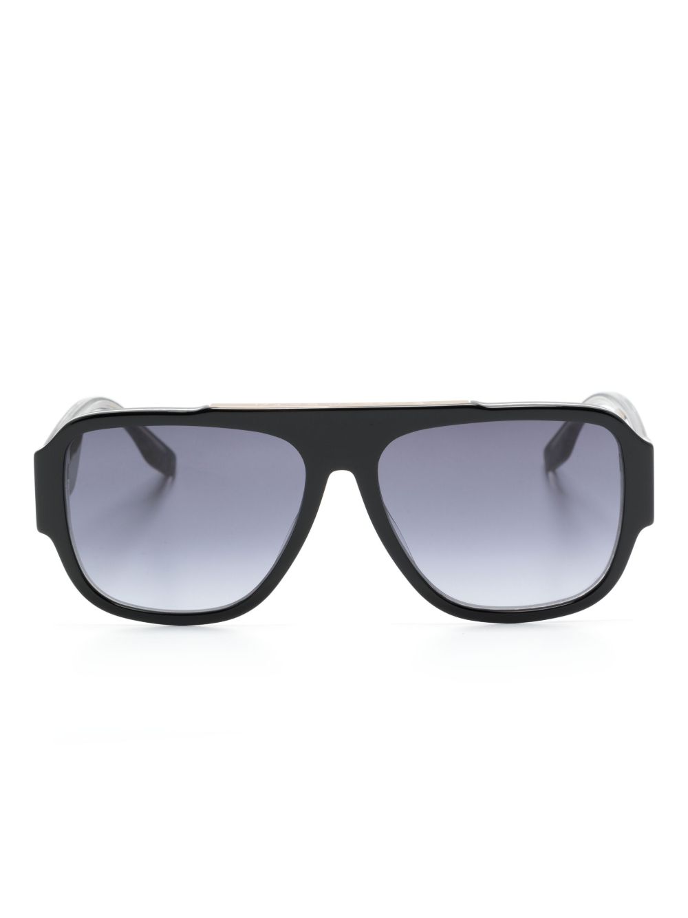 Marc Jacobs Eyewear 飞行员镜框太阳眼镜 - 黑色