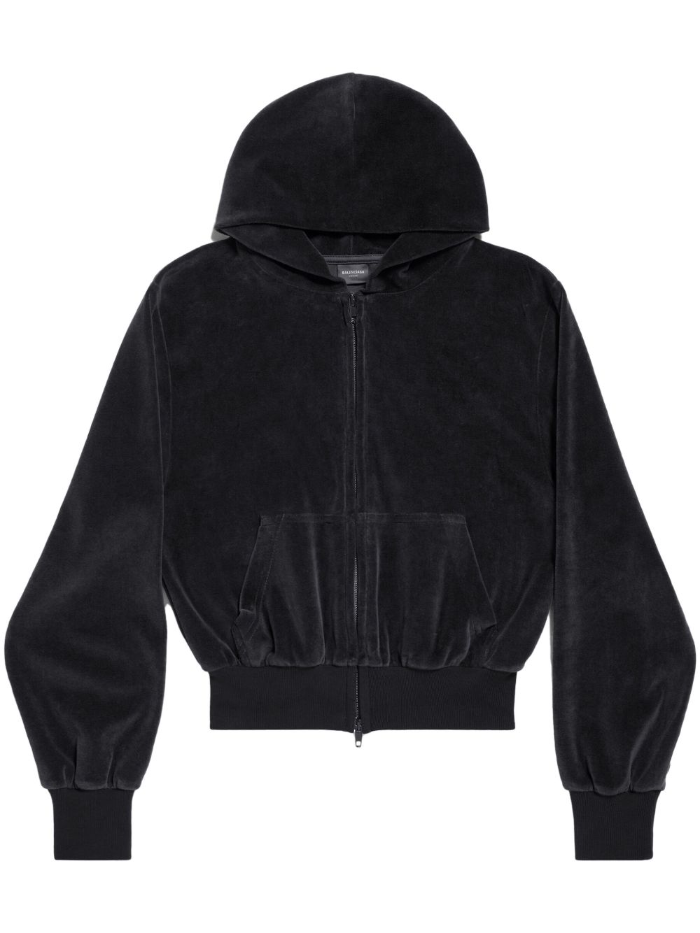Balenciaga Handwritten 缀饰正面拉链连帽衫 - 黑色