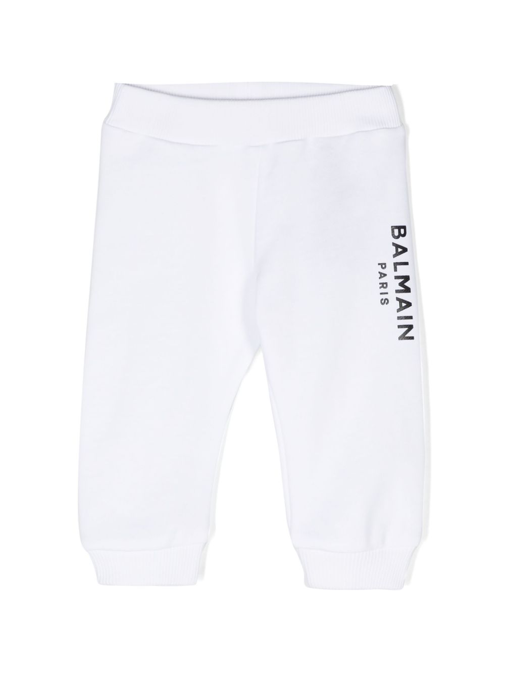 Balmain Kids logo印花棉运动裤 - 白色
