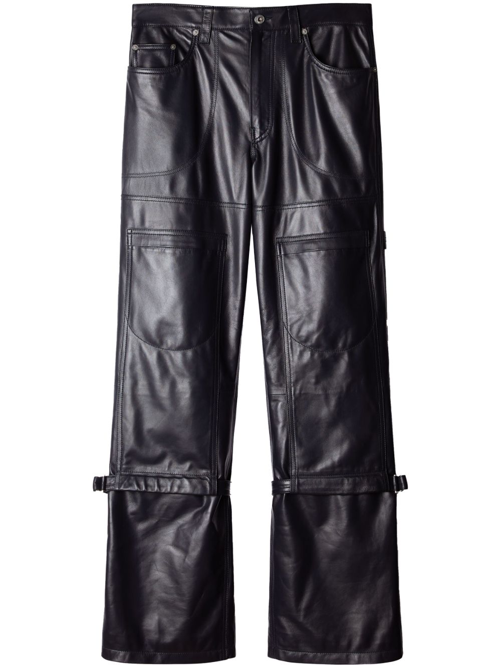 Off-White Carpenter 皮质长裤 - 蓝色