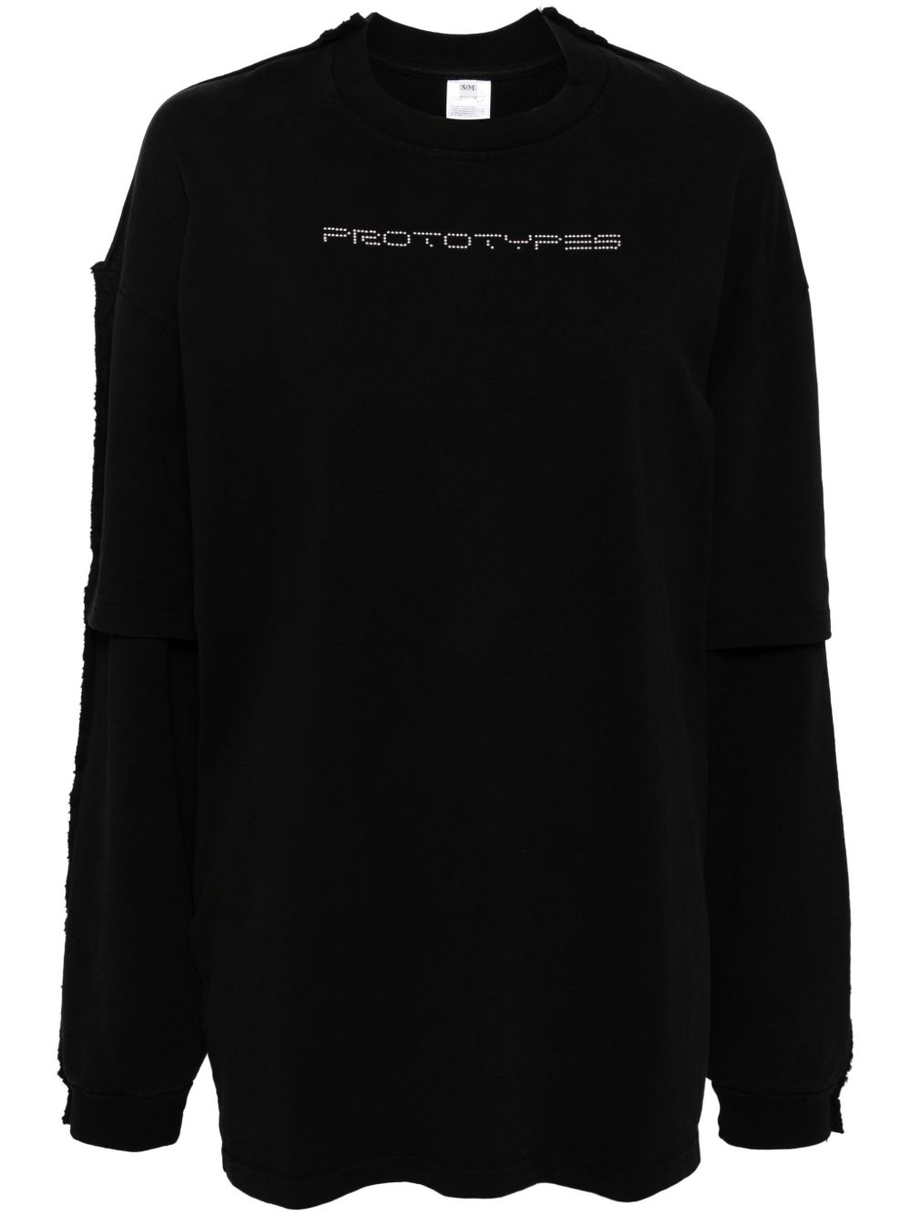 PROTOTYPES logo缀饰分层式卫衣 - 黑色