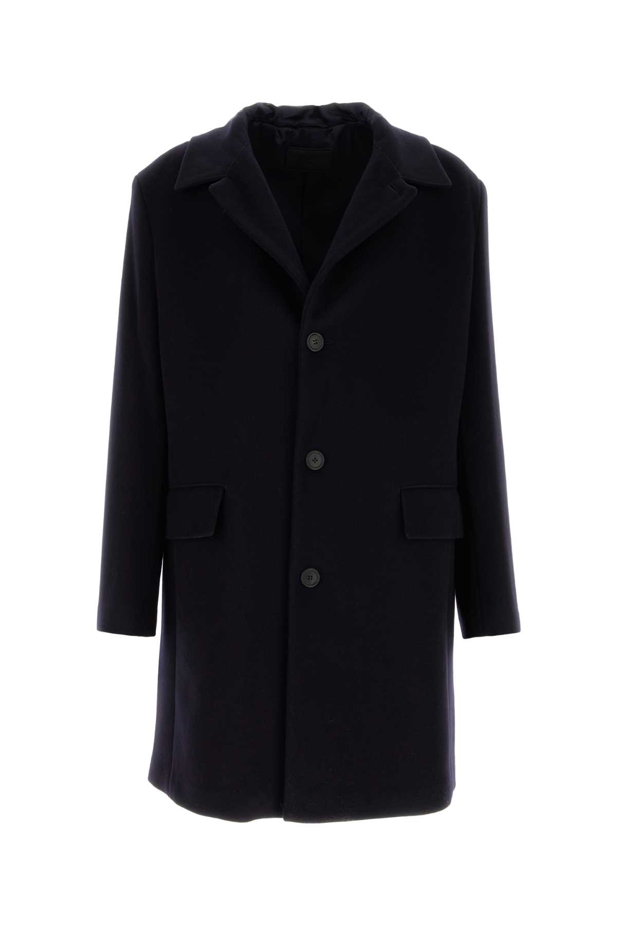 Prada Midnight Blue Wool Blend Coat