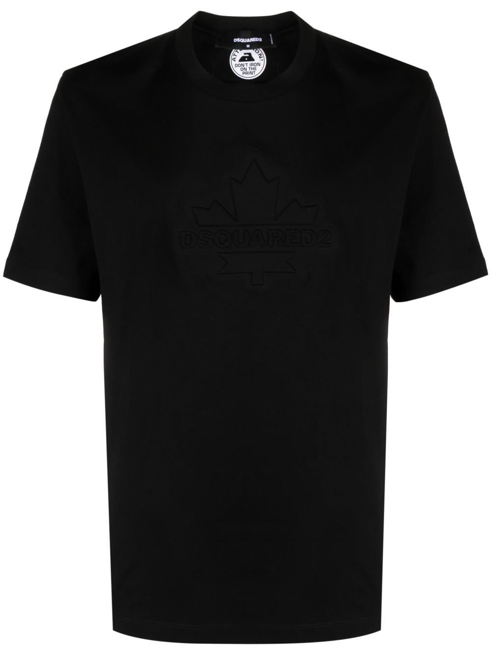 DSQUARED2 logo压纹棉T恤 - 黑色