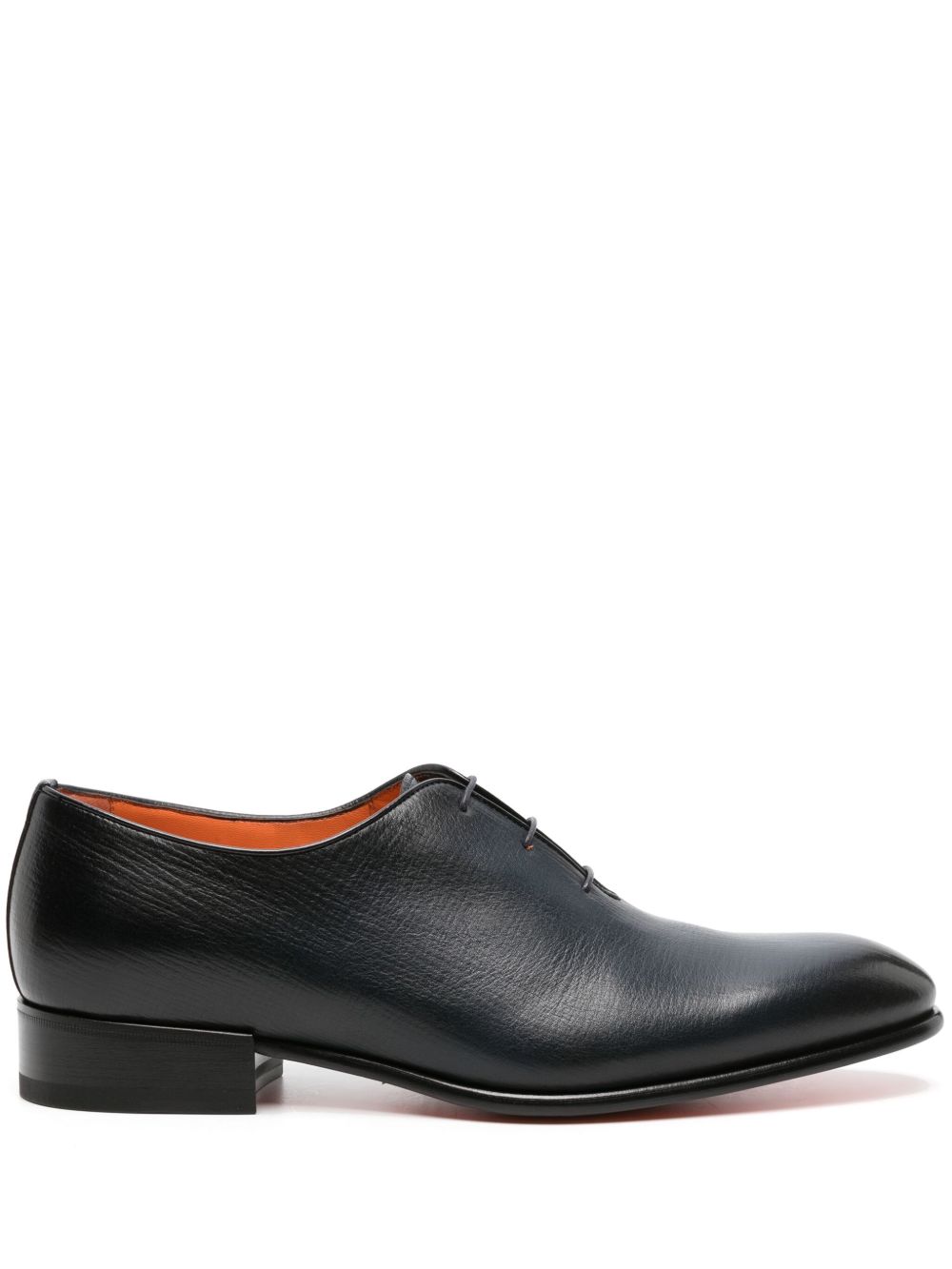 Santoni 褪色效果皮质牛津鞋 - 蓝色