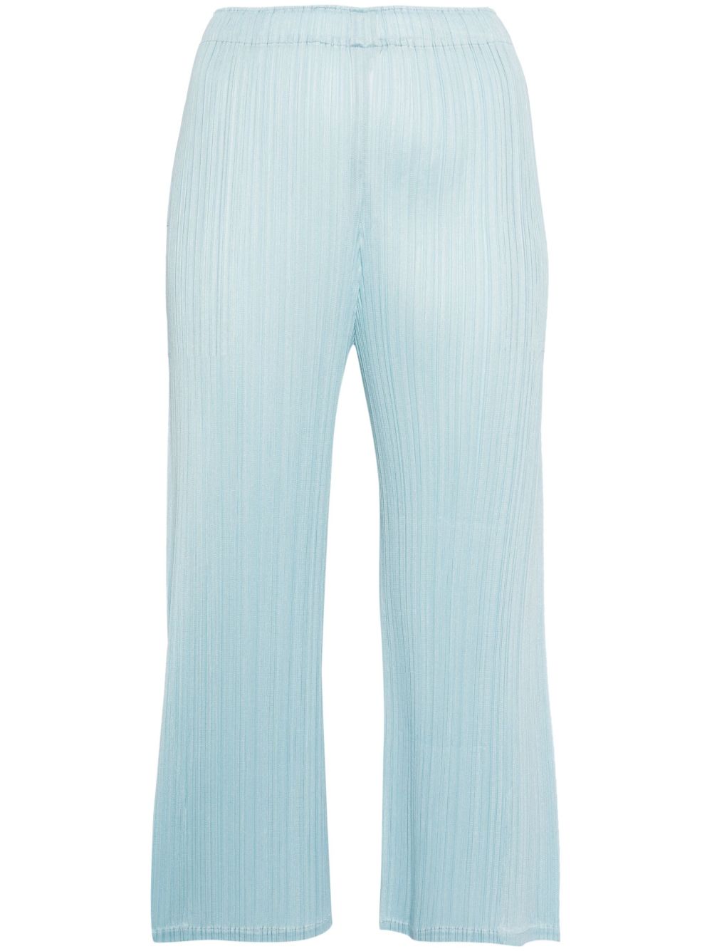 Pleats Please Issey Miyake 细褶效果直筒裤 - 蓝色