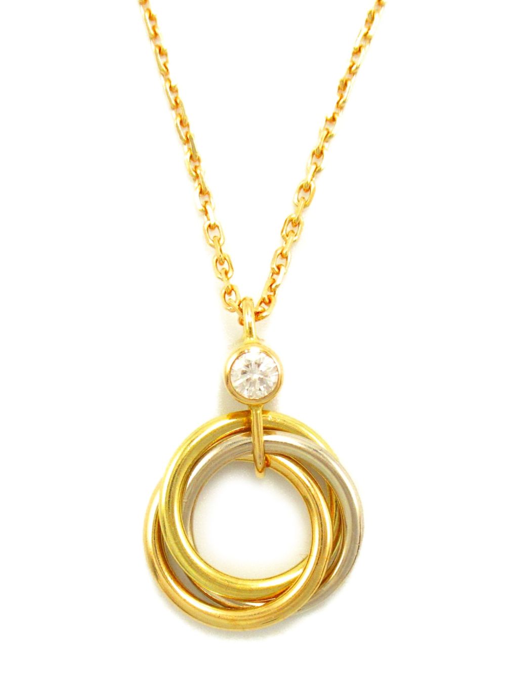Cartier 18K黄金 Trinity 钻石项链（2010年代典藏款） - 金色