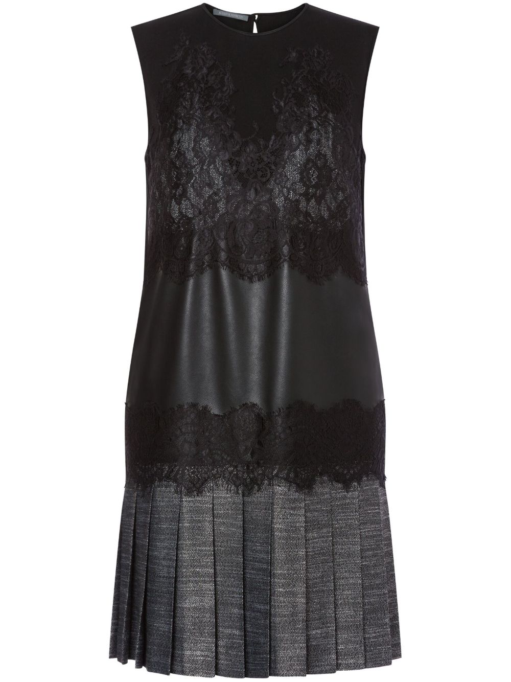Alberta Ferretti 无袖皮质连衣裙 - 黑色